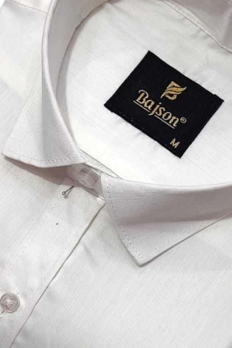 White: Bajson Giza Pure White Signature Shirt