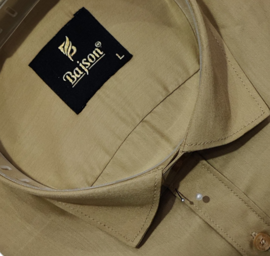 Khakhi: Bajson Giza Desert Khaki Classic Shirt for Men