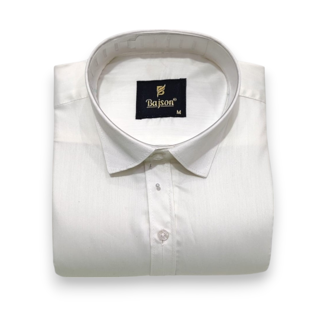 Off White: Bajson Giza Elegant Off-White Classic Shirt for Men