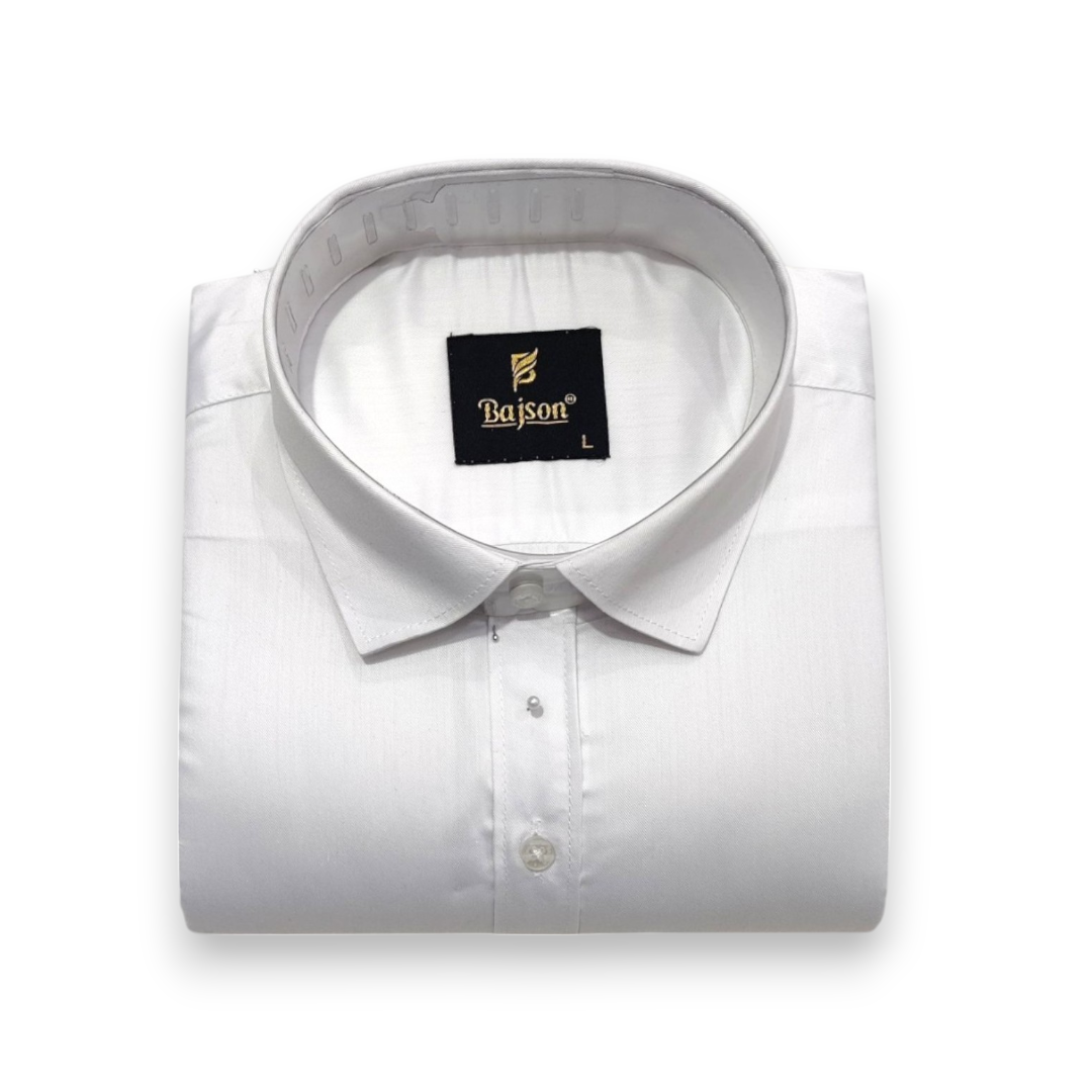 White: Bajson Giza Pure White Signature Shirt