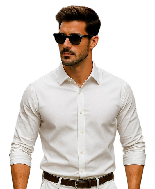 Off White: Bajson Giza Elegant Off-White Classic Shirt for Men