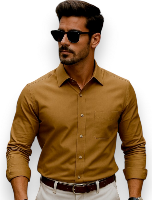 Mouse Brown: Bajson Giza Soft Walnut Double-Shaded Shirt